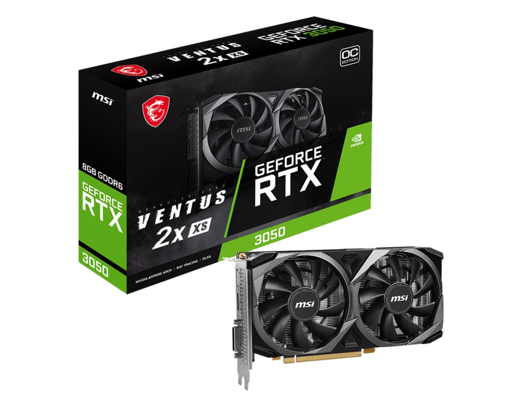 MSI VGA NVIDIA GeForce RTX 3050 VENTUS 2X XS 8G OC,  8G GDDR6,  1xDP,  1xHDMI,  1xDVI1 