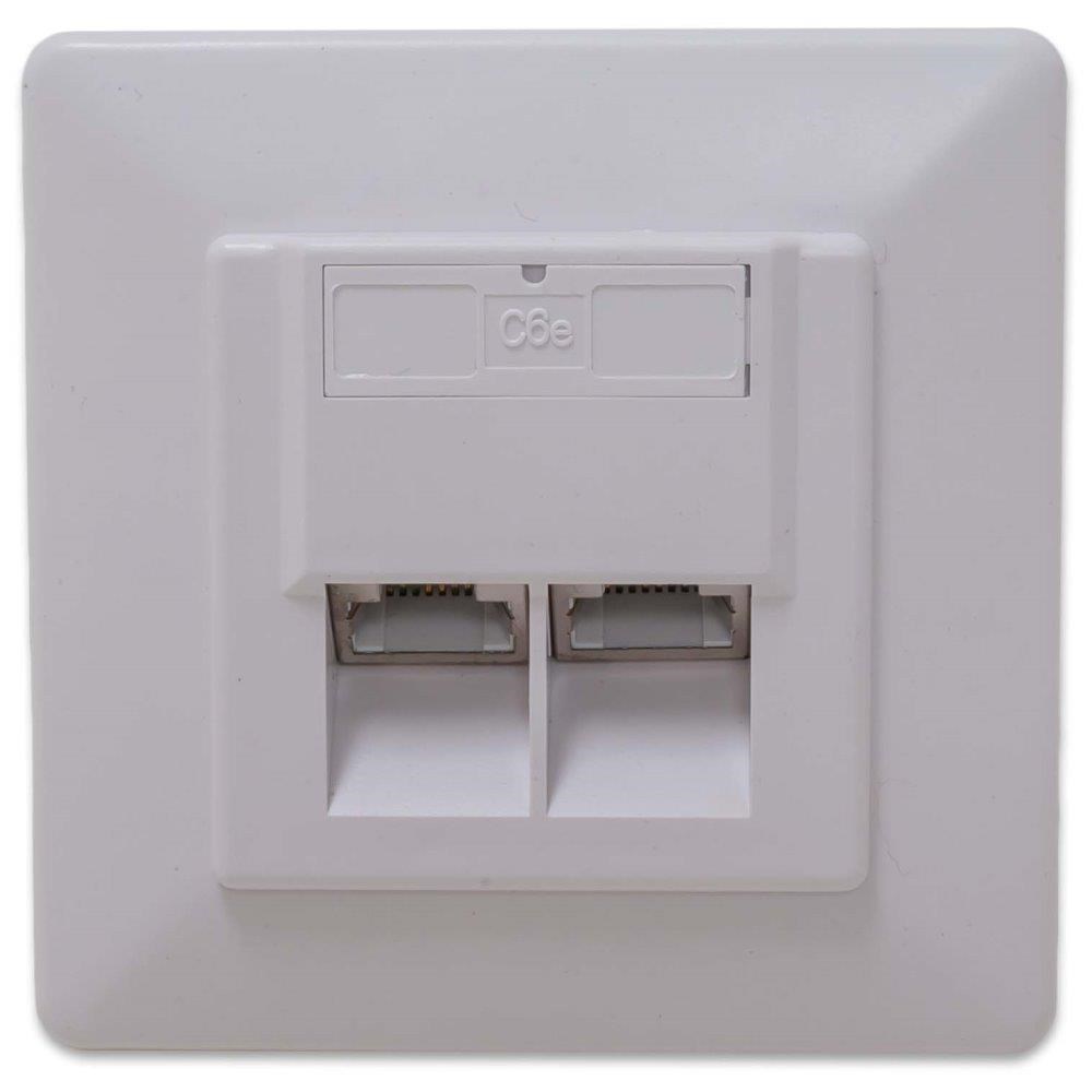 Zásuvka STP 2x RJ45 Cat6,  duální svorkovnice,  pod omítku0 