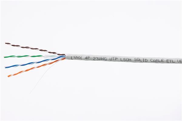 UTP kabel LYNX,  Cat6,  drát,  LS0H,  šedý,  305m0 
