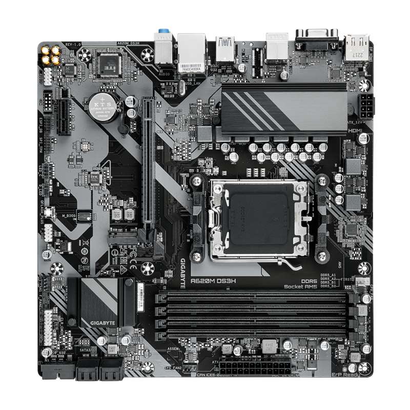 GIGABYTE MB Sc AM5 A620M DS3H,  AMD A620,  4xDDR5,  1xDP,  1xHDMI,  1xD-Sub3 