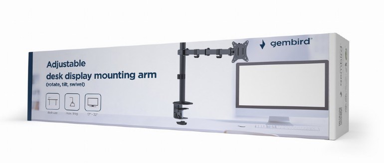 GEMBIRD Držák monitoru na stůl MA-D1-01, naklápěcí, až do 32” a 9kg, černý2 