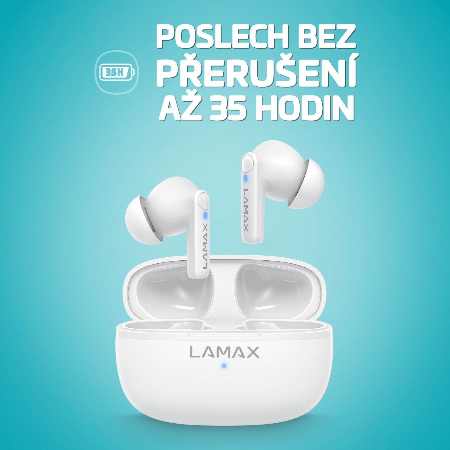 LAMAX Clips1 Play - špuntová sluchátka - bílé3 