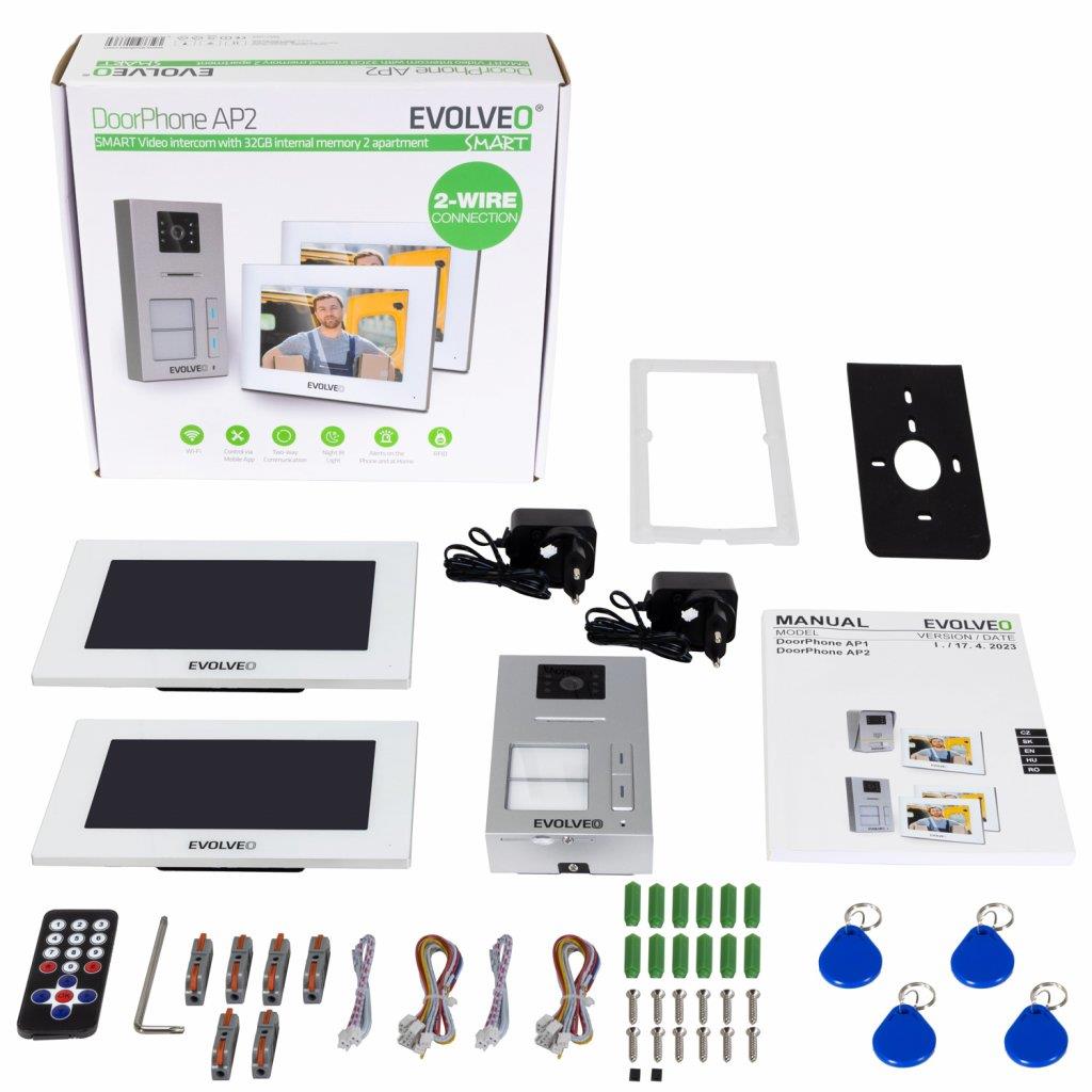EVOLVEO DoorPhone AP2-2 drátový videotelefon pro dva byty s aplikací0 
