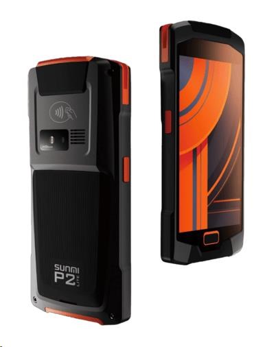 Sunmi P2 lite,  1D,  USB,  BT (BLE),  Wi-Fi,  4G,  NFC,  GPS,  black,  anthracite,  orange,  Android0 