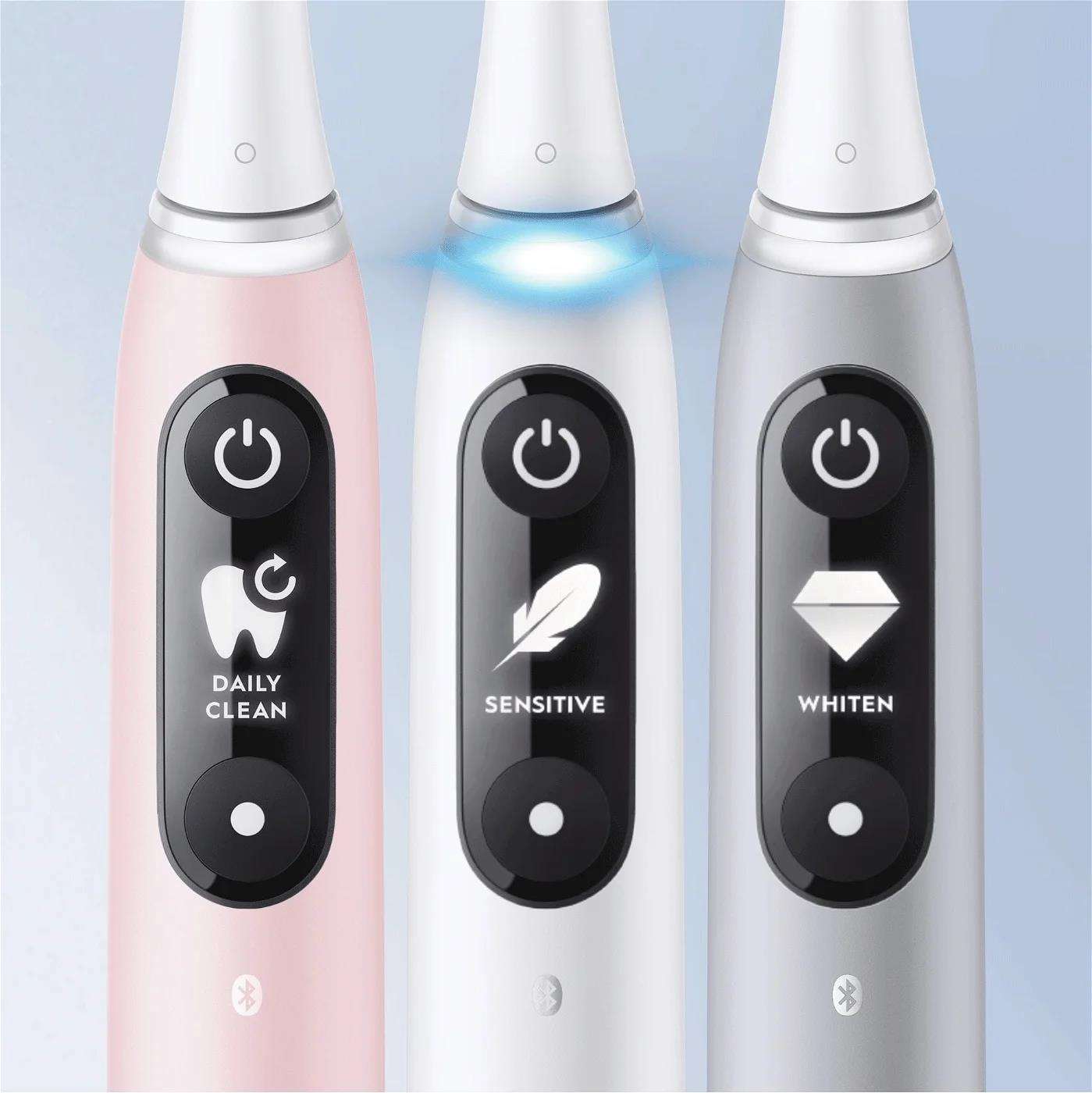 Oral-B iO Series 6 Duo White & Pink Sand set elektrických zubních kartáčků,  5 režimů,  AI,  časovač4 