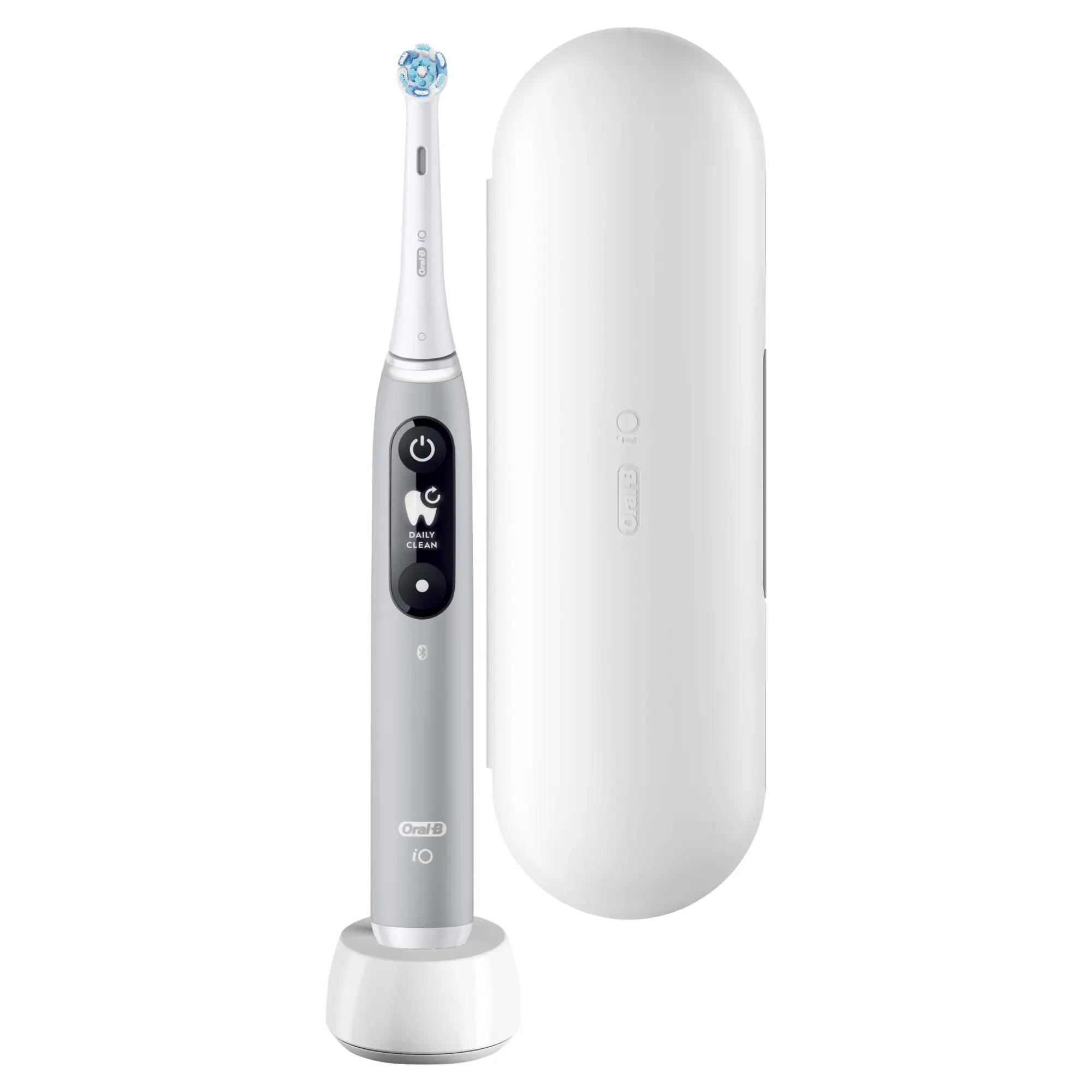 Oral-B iO Series 6 Grey Opal elektrický zubní kartáček,  magnetický,  5 režimů,  tlakový senzor,  AI,  pouzdro5 