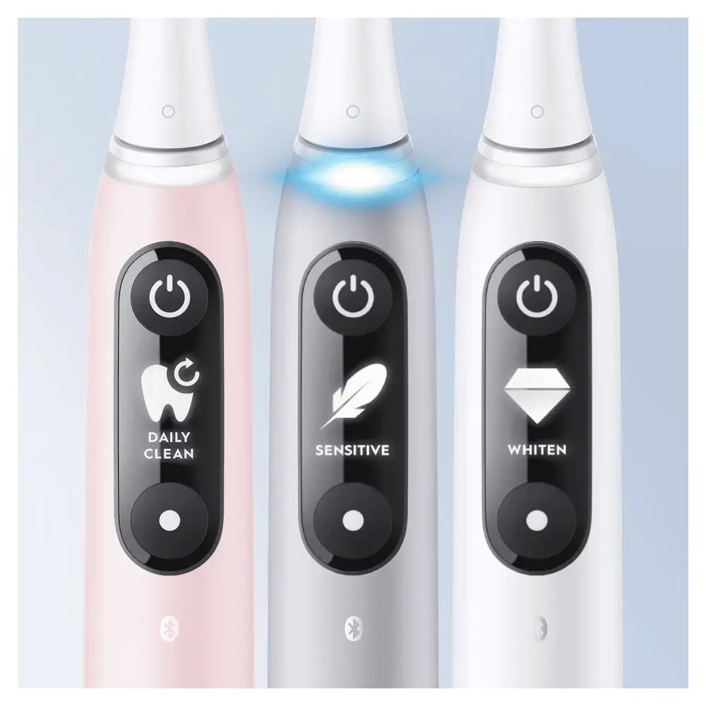 Oral-B iO Series 6 Grey Opal elektrický zubní kartáček,  magnetický,  5 režimů,  tlakový senzor,  AI,  pouzdro4 