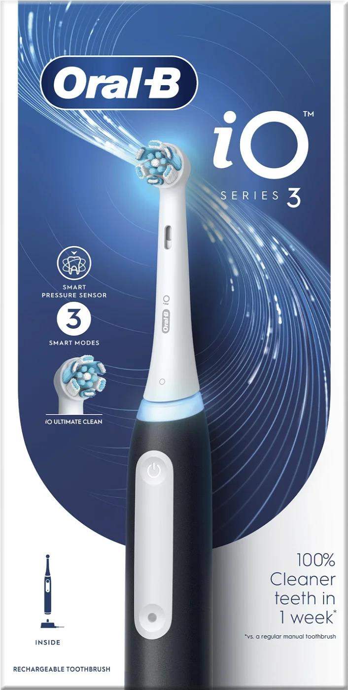 Oral-B iO Series 3 Matt Black elektrický zubní kartáček,  magnetický,  3 režimy,  tlakový senzor3 