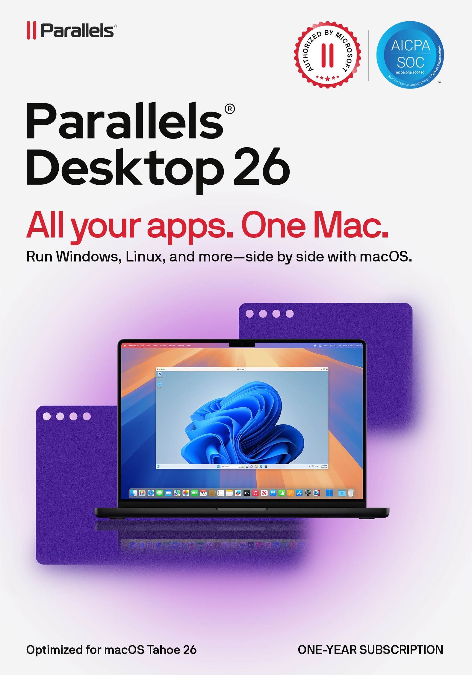 Parallels Desktop Subscription 1 Year,  EN/ FR/ DE/ IT/ ES/ PL/ CZ/ PT0 