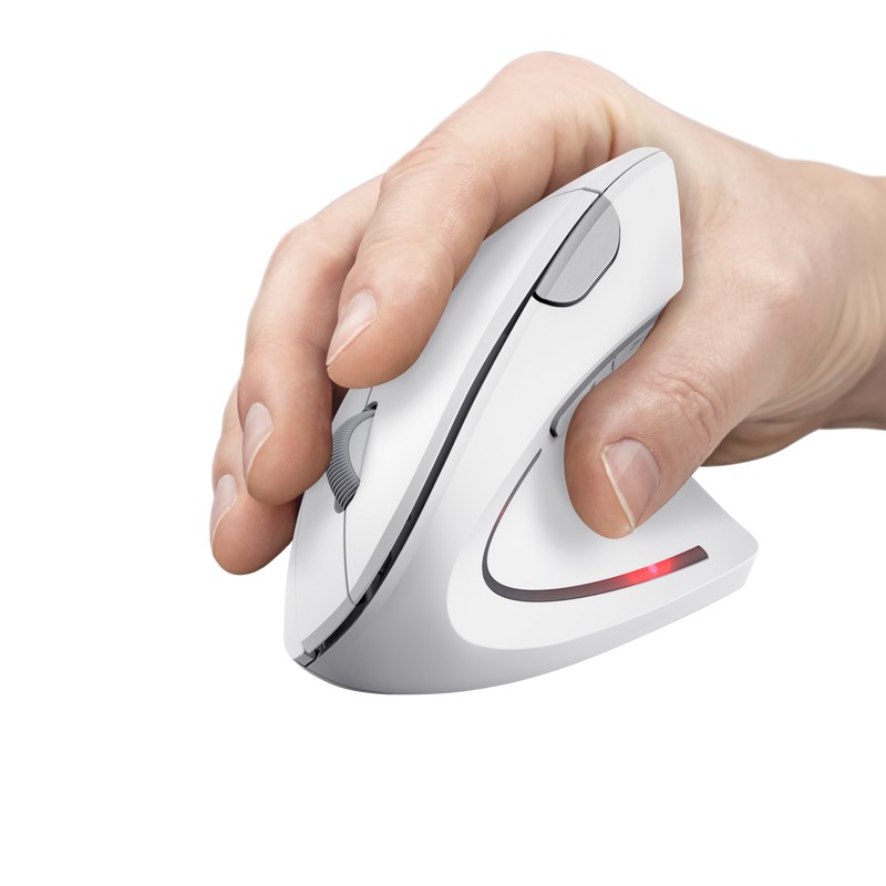 TRUST vertikální myš Verto bezdrátová ergonomická myš,  USB,  bílá4 