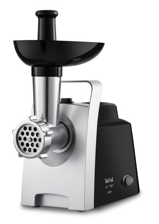 Tefal NE109838 mlýnek na maso, 1 400 W, samoostřicí nůž, 1700 g/min, bezpečnostní spínač, černý / stříbrný1 