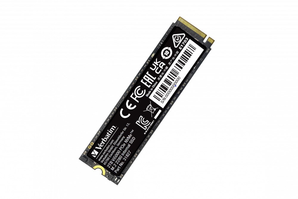 VERBATIM SSD Vi5000 Internal PCIe NVMe M.2 SSD 2TB ,  W 4300/  R 5000 MB/ s1 