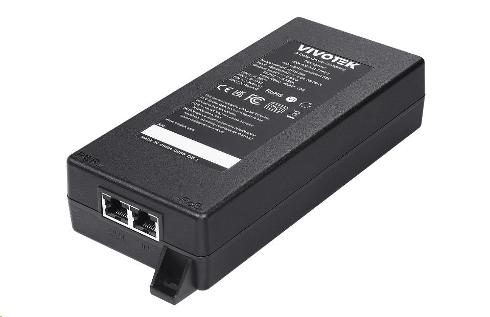 VIVOTEK AP-GIC-011B-090 Vnitřní gigabit injektor PoE napájení (802.3af/at/bt), 90W, ochrana proti přepětí, MTBF 200 