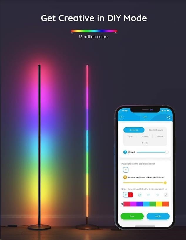 Govee RGBICW Smart Corner Floor Lamp3 
