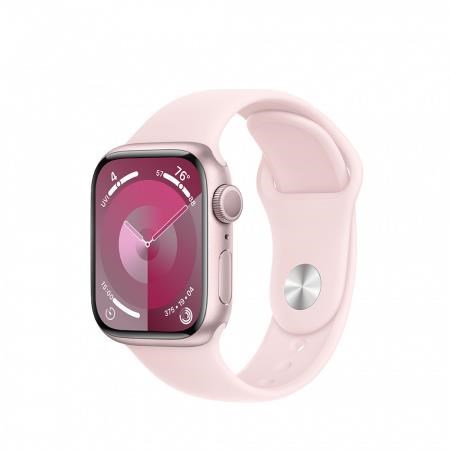 Apple Watch Series 9 GPS 41mm Pink Aluminium Case with Light Pink Sport Band - S/M0 