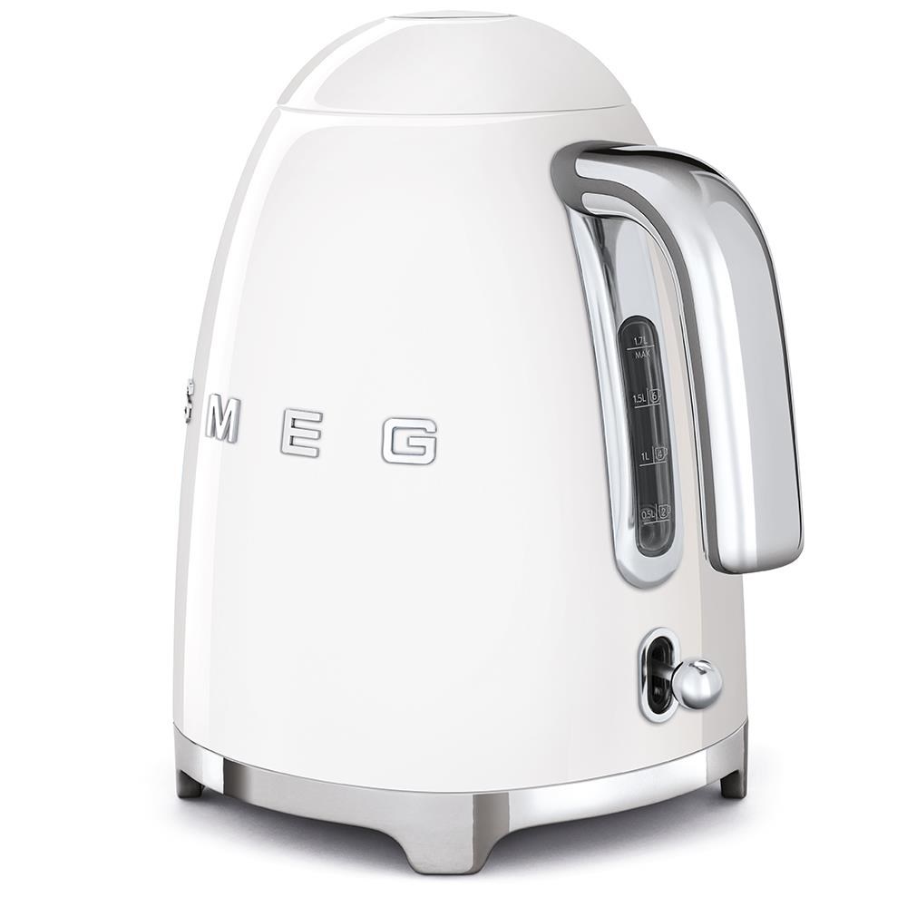 Smeg KLF03WHEU,  rychlovarná konvice,  1, 7 l,  (7 šálků),  2400 W,  styl 50. let,  bílá2 