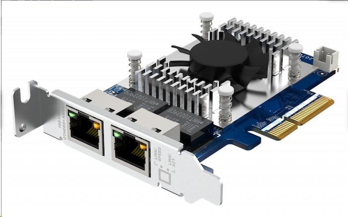 QNAP QXG-10G2T Síťová rozšiřující karta pětirychlostní sítě 10 GbE,  dvouportová 10GBASE-T0 