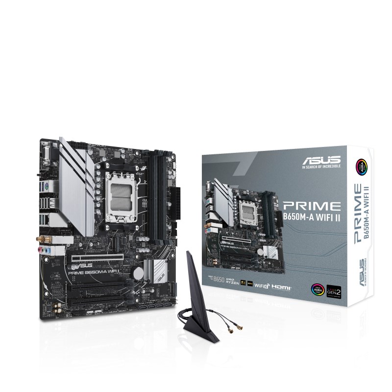 ASUS MB Sc AM5 PRIME B650M-A WIFI II,  AMD B650,  4xDDR5,  1xDP,  1xHDMI,  1xVGA,  WI-FI,  mATX0 