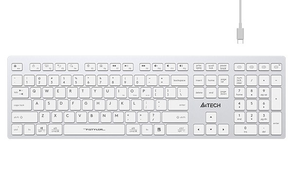 A4tech FBX50C,  bezdrátová kancelářská klávesnice,  bílá0 