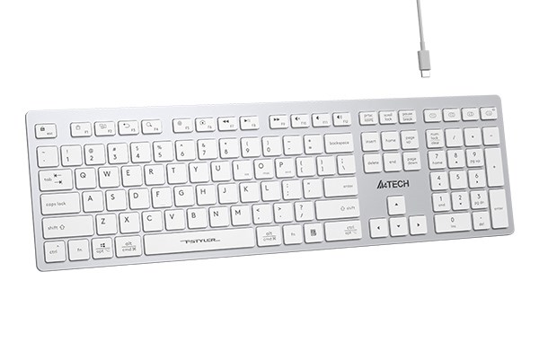 A4tech FBX50C,  bezdrátová kancelářská klávesnice,  bílá2 
