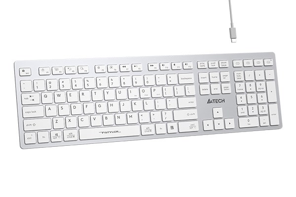 A4tech FBX50C,  bezdrátová kancelářská klávesnice,  bílá1 