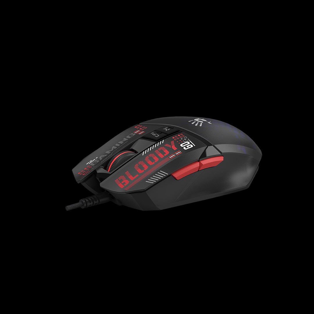 A4tech BLOODY W60 Max Mini, podsvícená herní myš, 12000 DPI, černá, USB3 