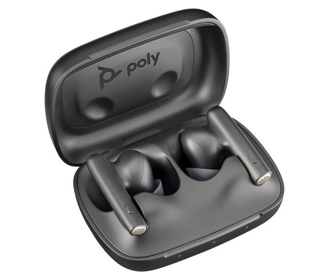 Poly Voyager Free 60 bluetooth headset,  BT700 USB-C adaptér,  nabíjecí pouzdro,  černá0 