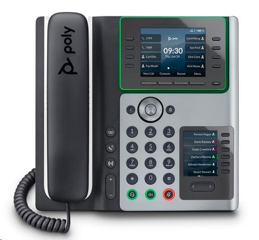 Poly Edge E400 IP Phone and PoE-enabled0 