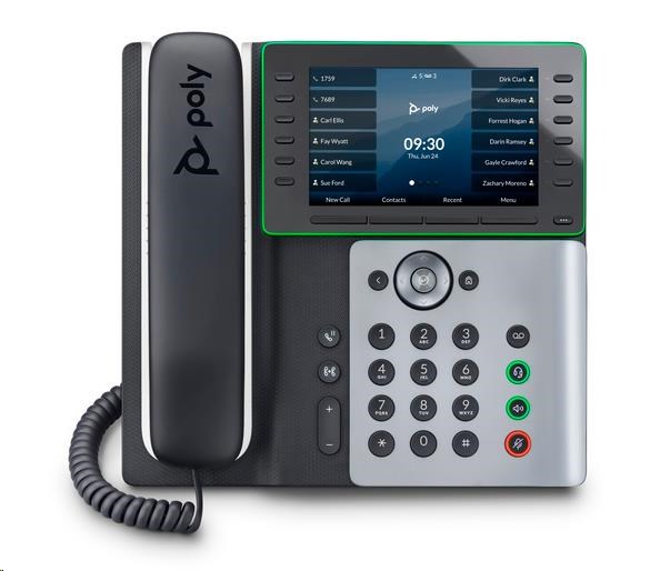 Poly Edge E500 IP Phone and PoE-enabled0 
