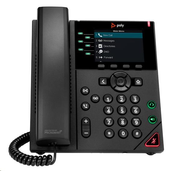 Poly VVX 350 6linkový IP telefon, PoE0 