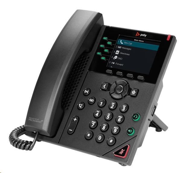 Poly VVX 350 6linkový IP telefon, PoE2 