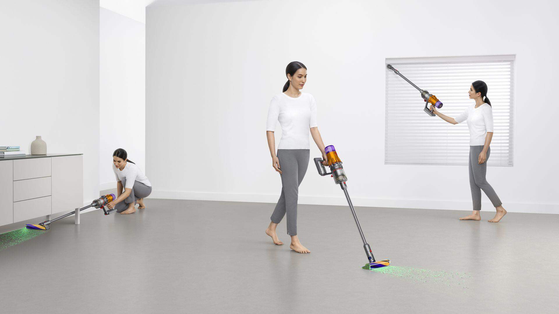 Dyson V12 Detect Slim Absolute 2023, akumulátorový vysavač, iluminační technologie, 3 režimy, LCD displej5 