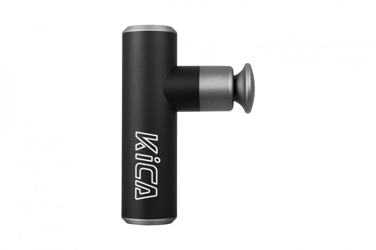 KiCA Mini 2 masážní pistole, 4 rychlosti, 3 hlavice, inteligentní ochrana, z leteckého hliníku, černá1 