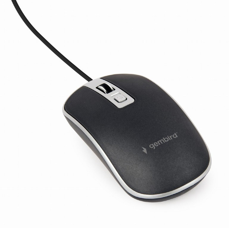 GEMBIRD myš MUS-4B-06-BS,  drátová,  optická,  USB,  černá/ stříbrná1 