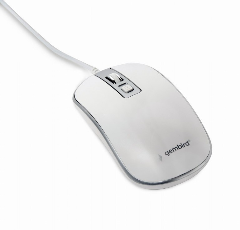 GEMBIRD myš MUS-4B-06-WS,  drátová,  optická,  USB,  bílá/ stříbrná1 