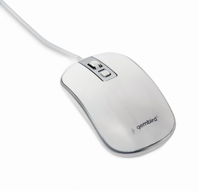GEMBIRD myš MUS-4B-06-WS,  drátová,  optická,  USB,  bílá/ stříbrná0 