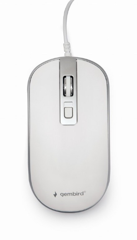 GEMBIRD myš MUS-4B-06-WS,  drátová,  optická,  USB,  bílá/ stříbrná1 