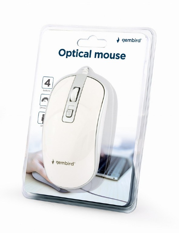 GEMBIRD myš MUS-4B-06-WS,  drátová,  optická,  USB,  bílá/ stříbrná2 