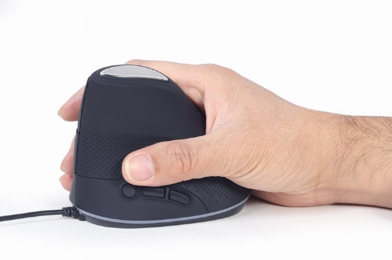 GEMBIRD myš MUS-ERGO-03,  Vertikální - Ergonomická,  drátová USB,  podsvícená,  šedá1 