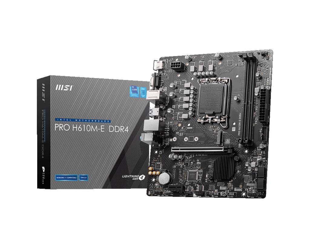 MSI MB Sc LGA1700 PRO H610M-E DDR4,  Intel H610,  2xDDR4,  1xHDMI,  1xVGA,  mATX0 
