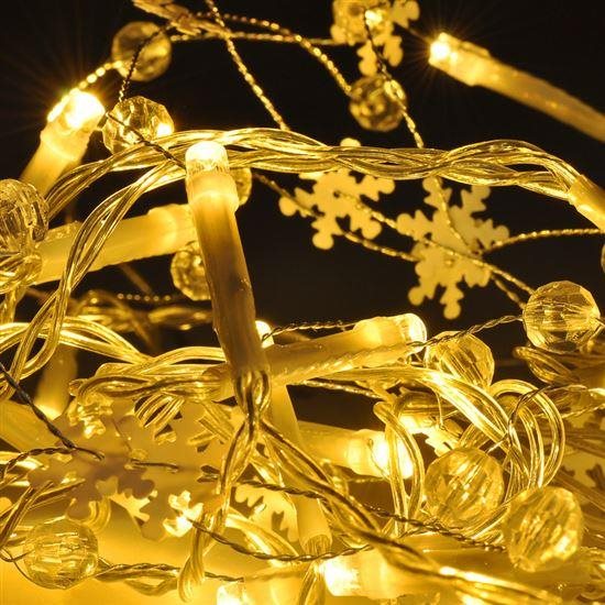 Solight LED reťaz s ozdobnými príveskami 20LED, 60x mini dekorácie, 2m, 2x AA0 