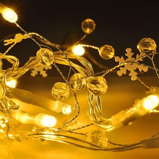 Solight LED reťaz s ozdobnými príveskami 20LED, 60x mini dekorácie, 2m, 2x AA1 
