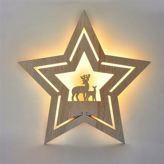 Solight LED nástěnná dekorace vánoční hvězda,  24x LED,  2x AA5 