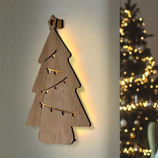 Solight LED nástěnná dekorace vánoční stromek, 24x LED, 2x AA7 