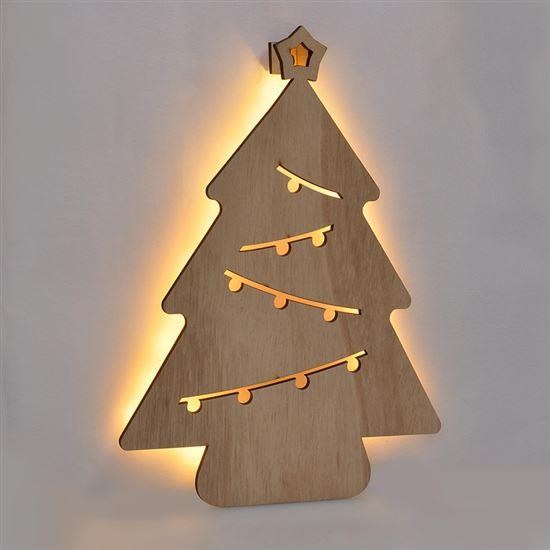 Solight LED nástěnná dekorace vánoční stromek, 24x LED, 2x AA0 