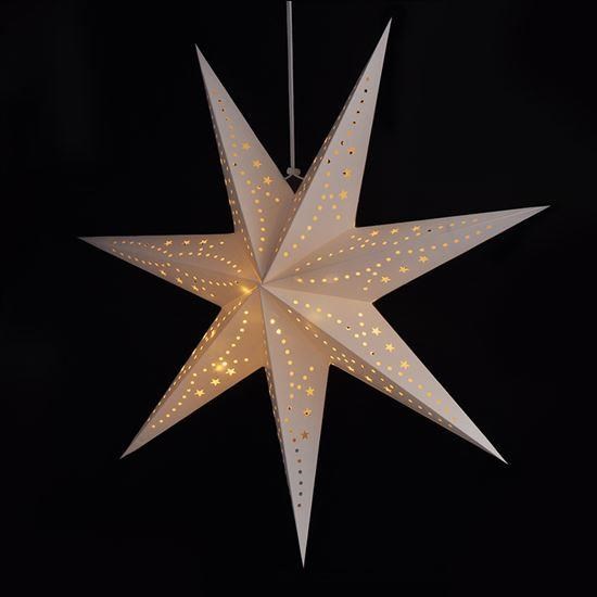 Solight LED vánoční hvězda,  závěsná,  60cm,  20x LED,  časovač,  2x AA2 