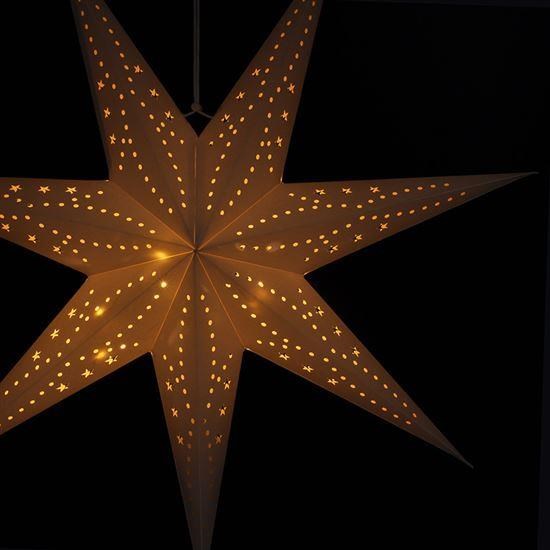 Solight LED vánoční hvězda,  závěsná,  60cm,  20x LED,  časovač,  2x AA3 