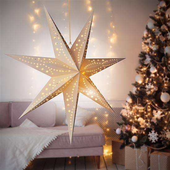 Solight LED vánoční hvězda,  závěsná,  60cm,  20x LED,  časovač,  2x AA5 
