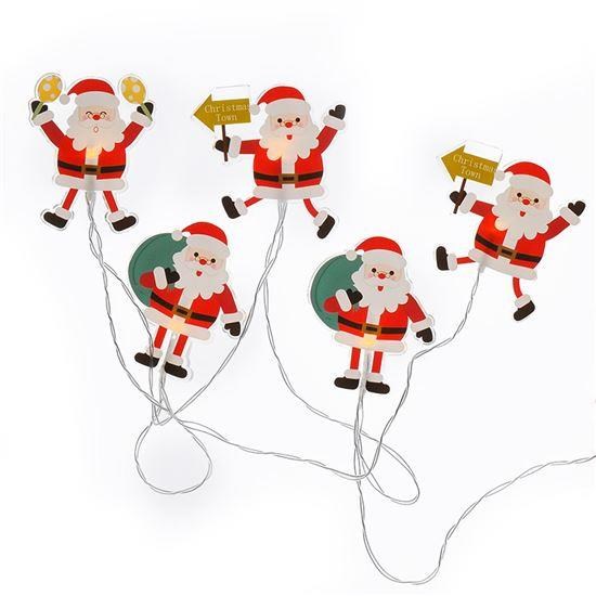 Solight LED okenná reťaz - Santa, 6x LED, prísavná, 120cm, 2x AA0 