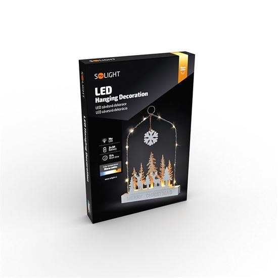 Solight LED závěsná dekorace - les s jeleny,  14x LED,  2x AA5 